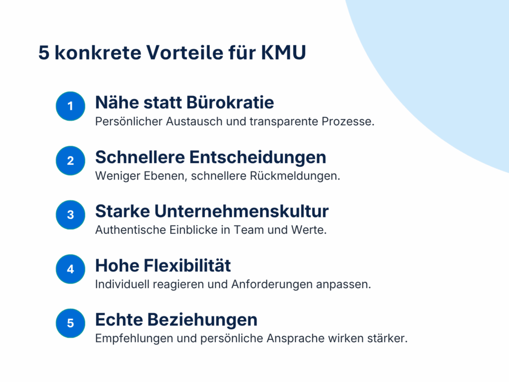 Fünf konkrete Vorteile für Klein- und Mittelbetriebe im Recruiting